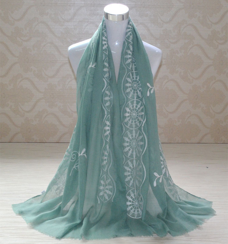 Embroidered cotton scarves wholesale