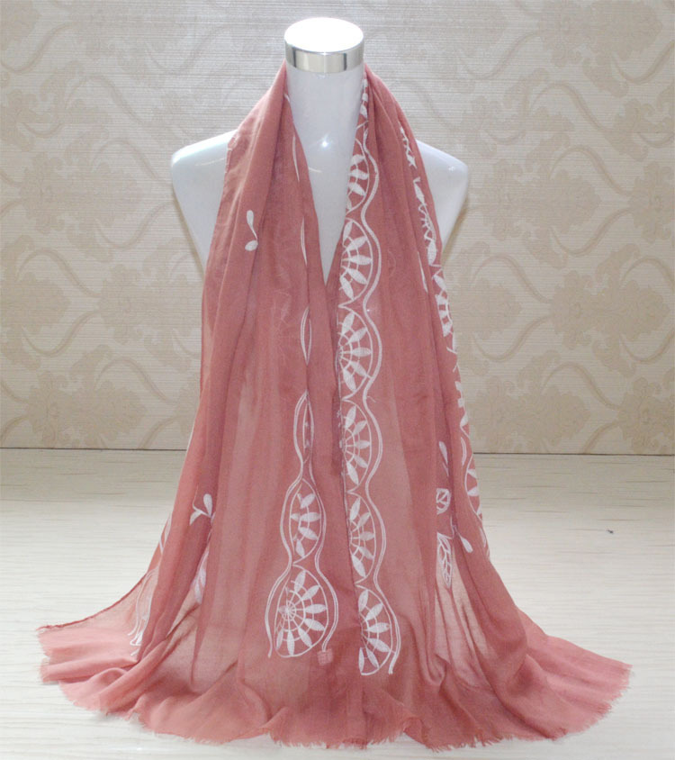 Embroidered cotton scarves wholesale