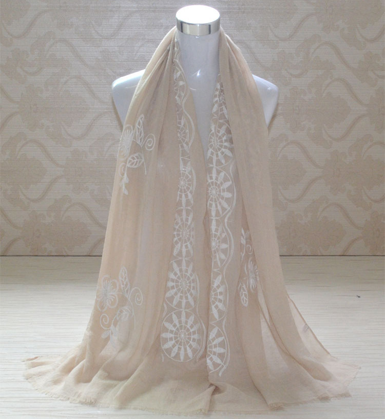Embroidered cotton scarves wholesale