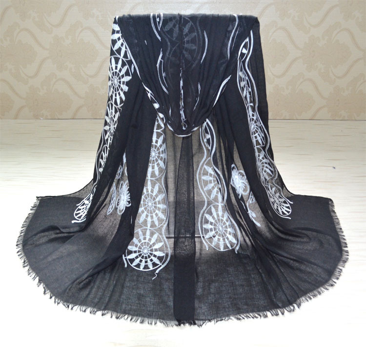 Embroidered cotton scarves wholesale