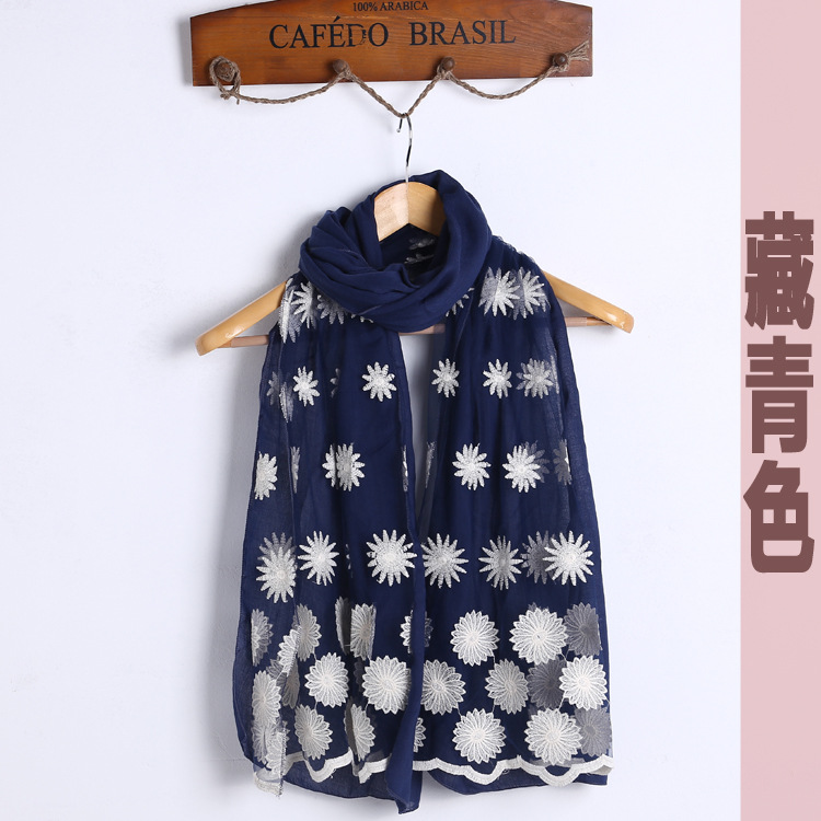 Embroidery cotton shawl scarf wholesale
