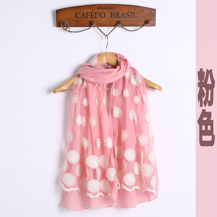 Embroidery cotton shawl scarf wholesale