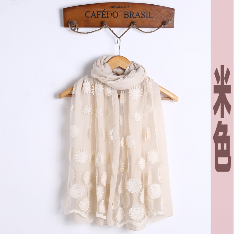 Embroidery cotton shawl scarf wholesale
