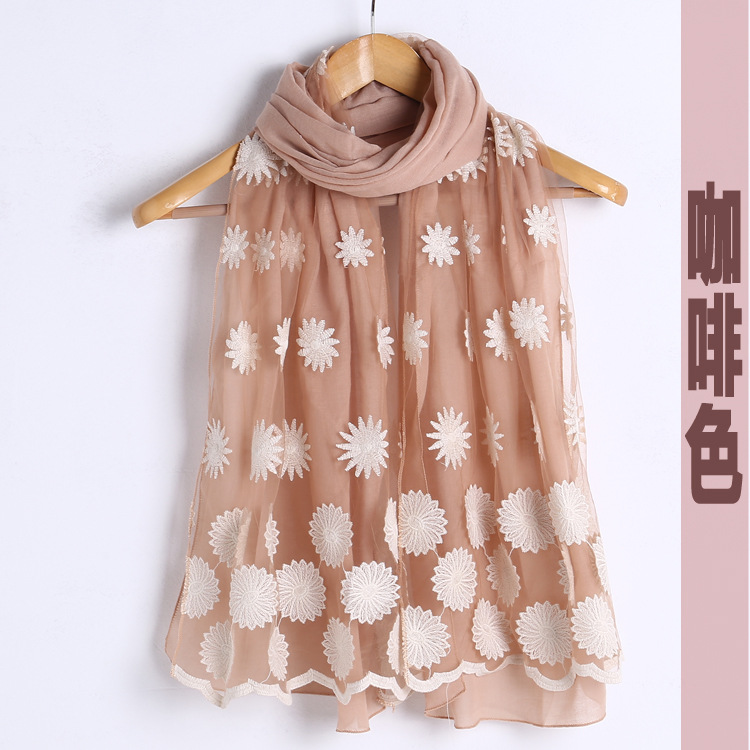 Embroidery cotton shawl scarf wholesale