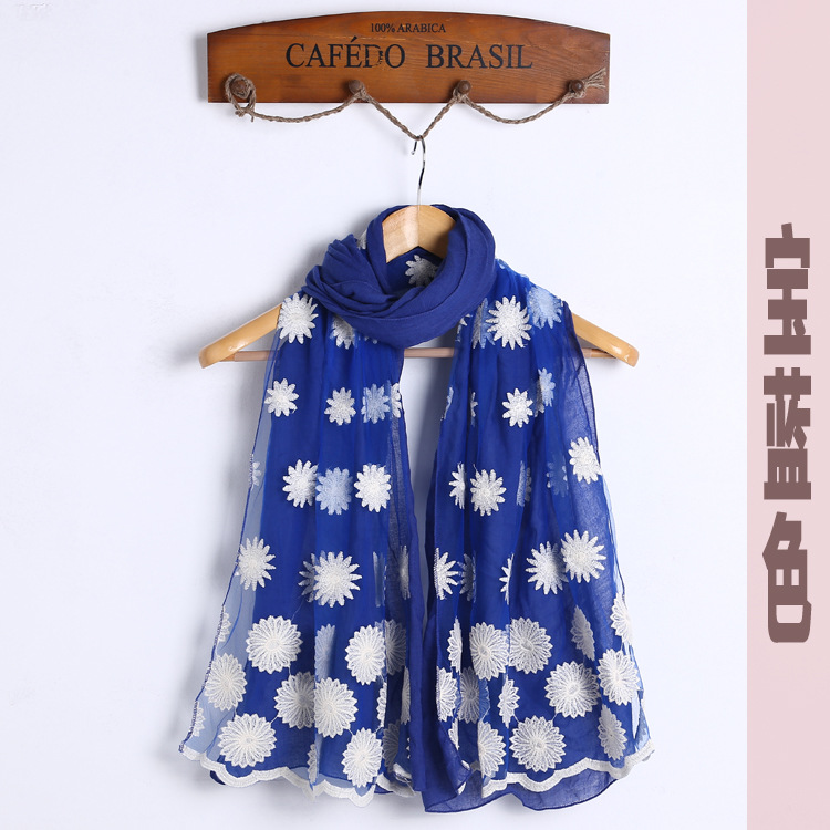 Embroidery cotton shawl scarf wholesale