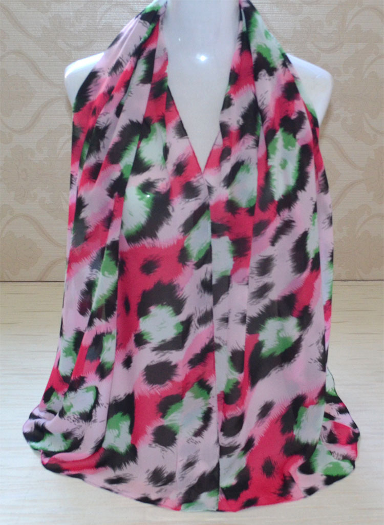 Leopard print chiffon scarves wholesale