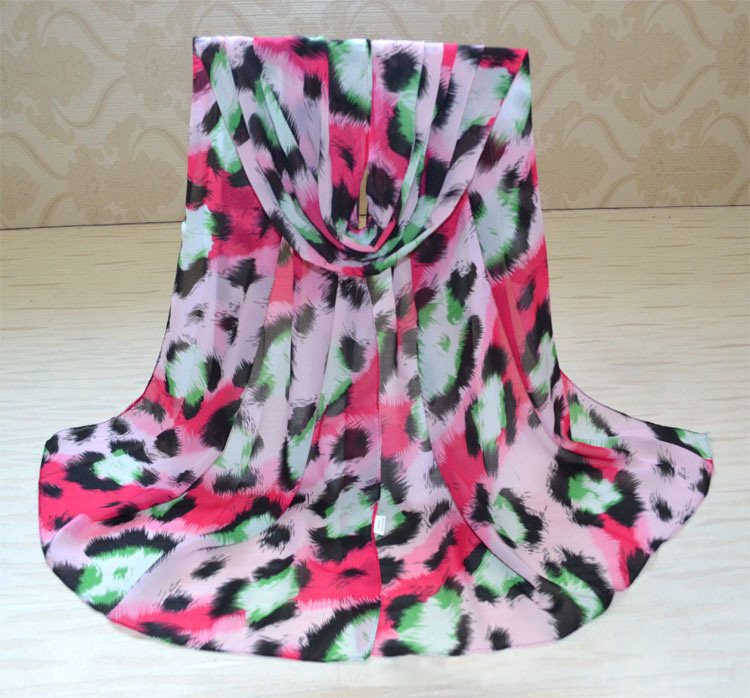 Leopard print chiffon scarves wholesale