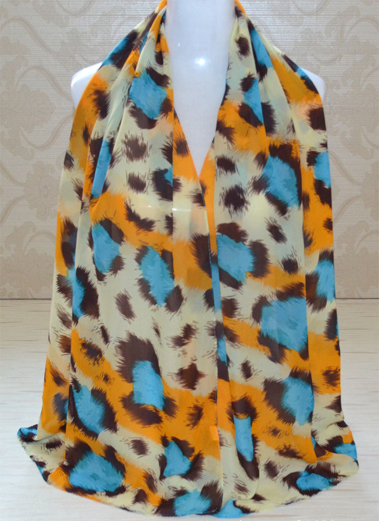 Leopard print chiffon scarves wholesale