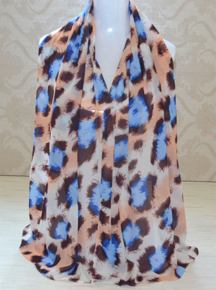Leopard print chiffon scarves wholesale