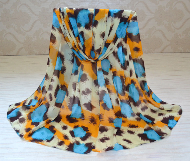 Leopard print chiffon scarves wholesale