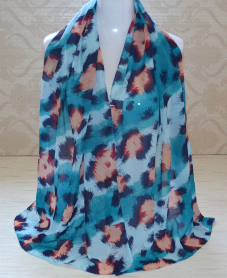 Leopard print chiffon scarves wholesale