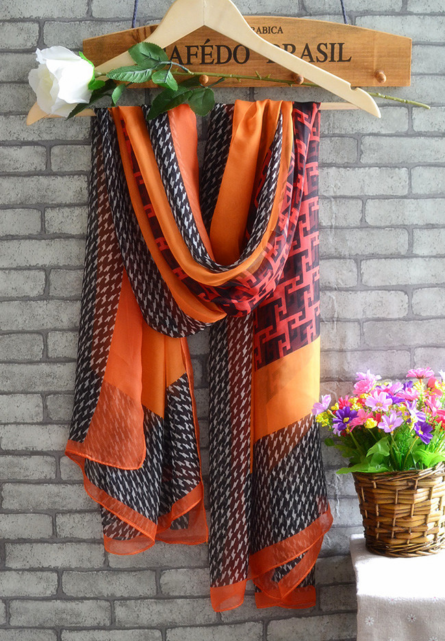 Plain pure silk satin scarf