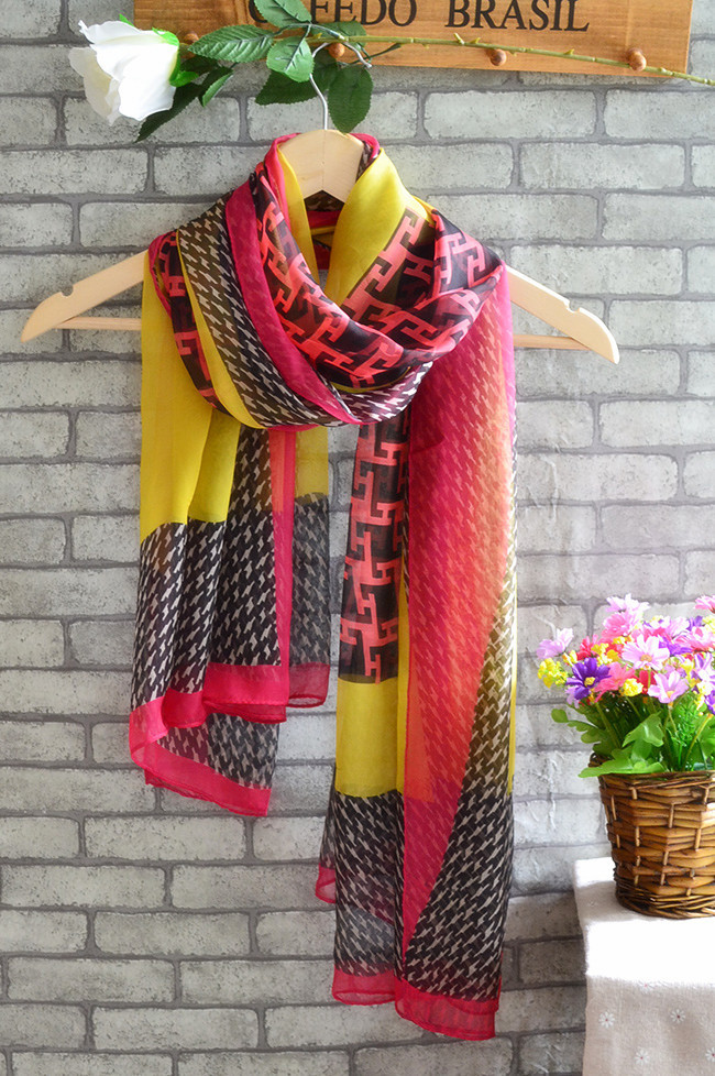 Plain pure silk satin scarf