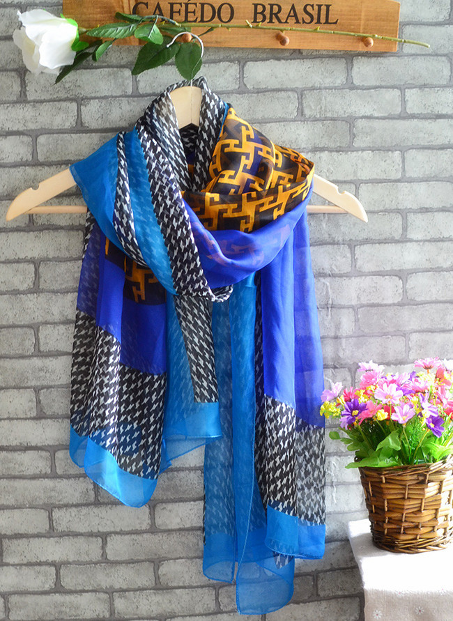 Plain pure silk satin scarf
