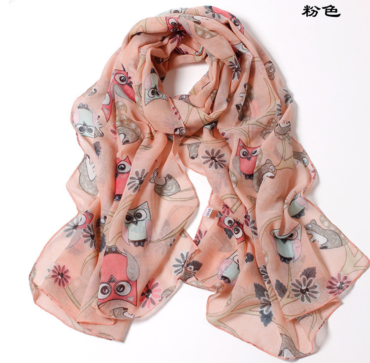 Owl animal print scarf wholesale