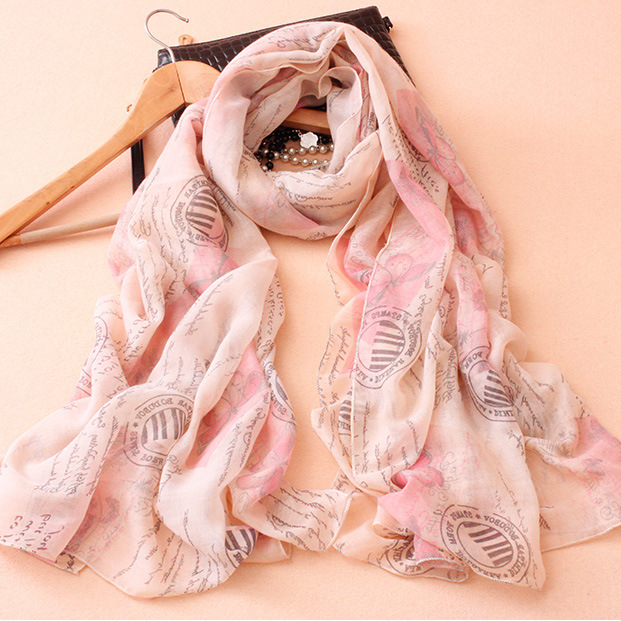 Wholesale print long cotton scarf