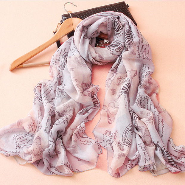 Wholesale print long cotton scarf