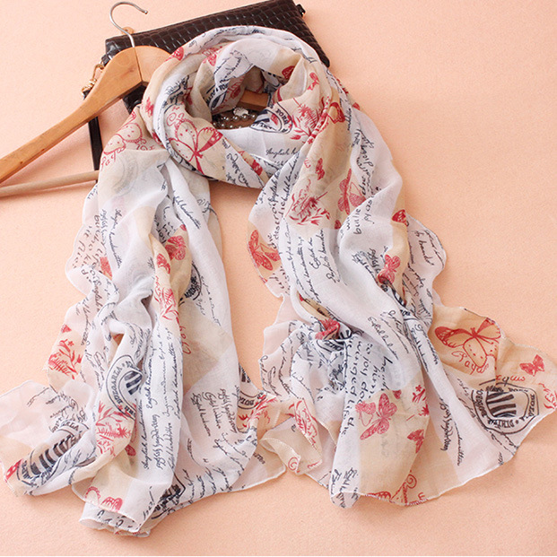 Wholesale print long cotton scarf