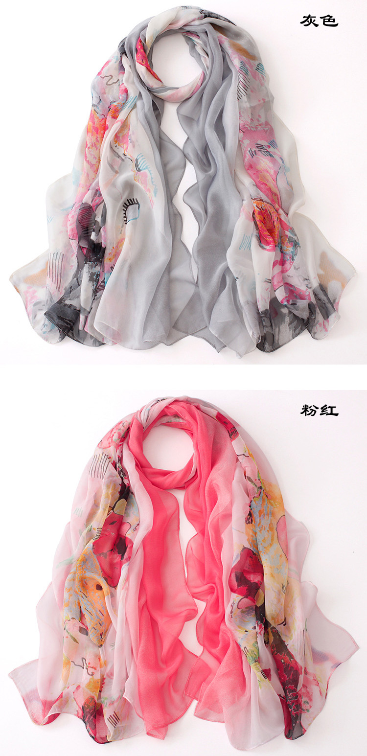Autumn chiffon silk scarf wholesale