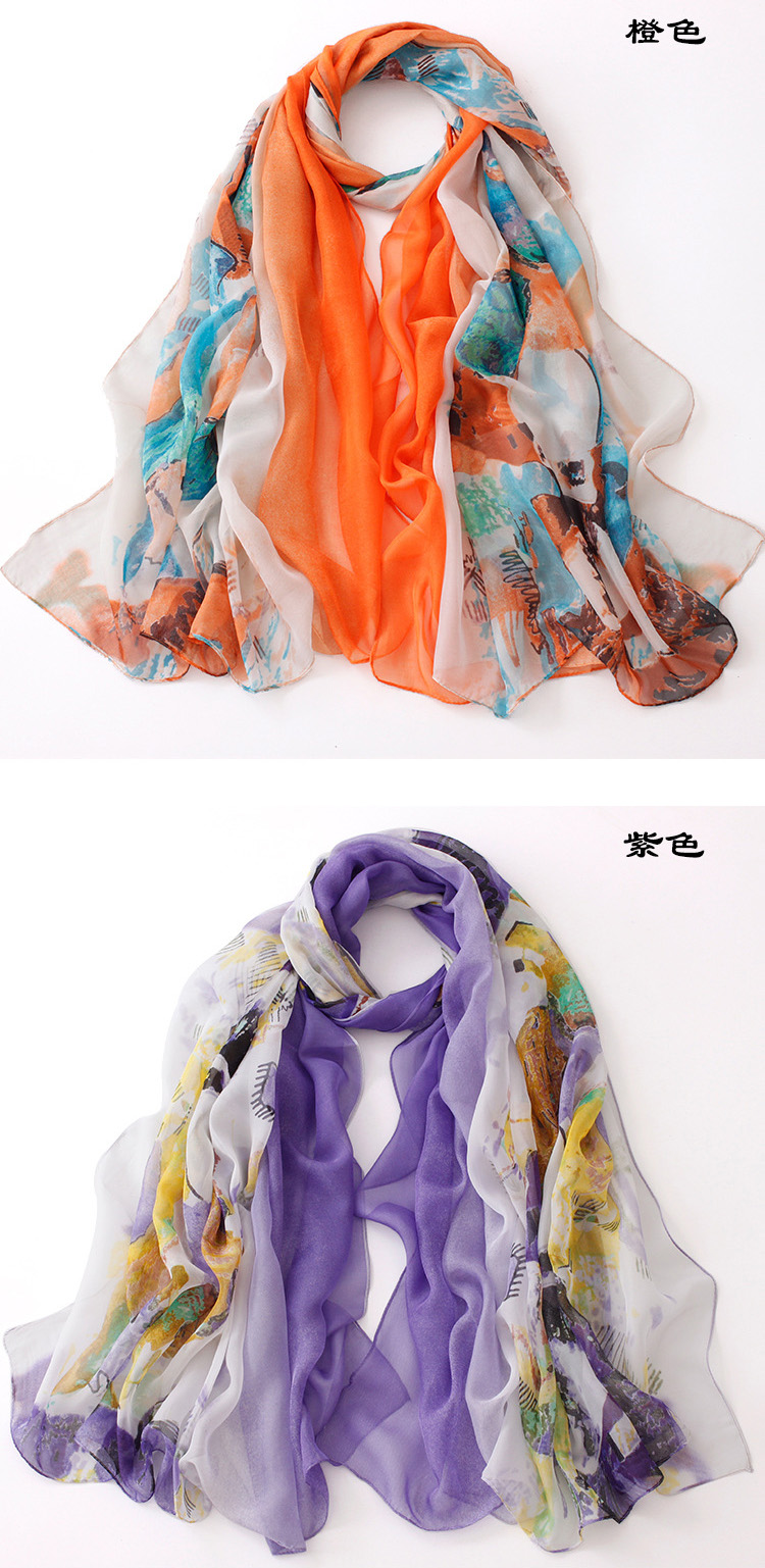 Autumn chiffon silk scarf wholesale
