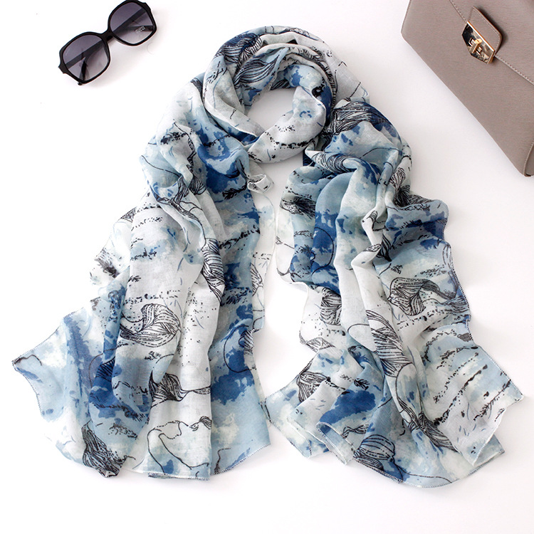 Wholesale ink print scarf