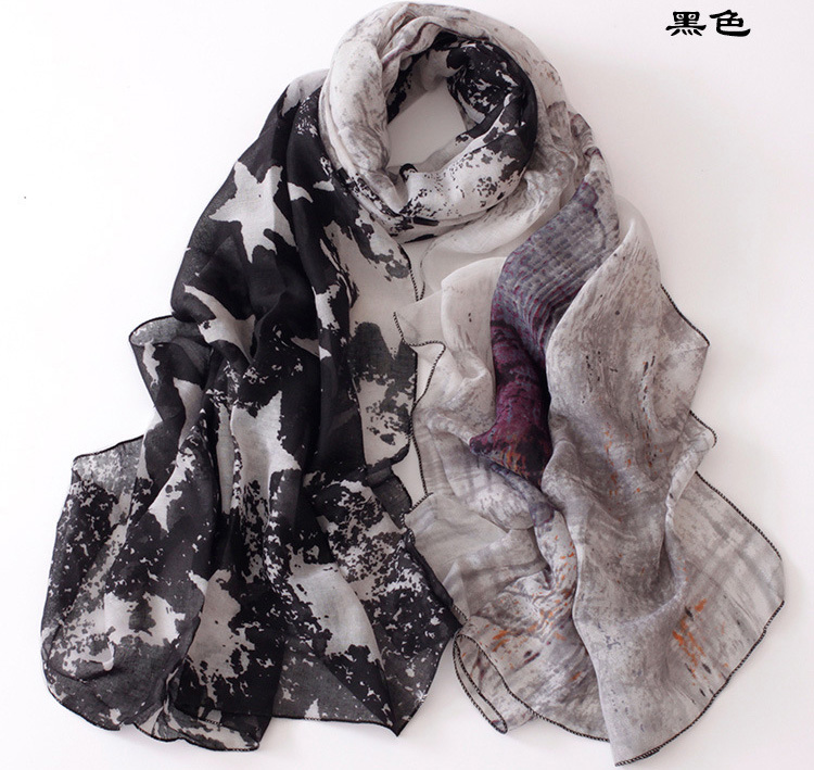 Ink painting print scarf wholesale