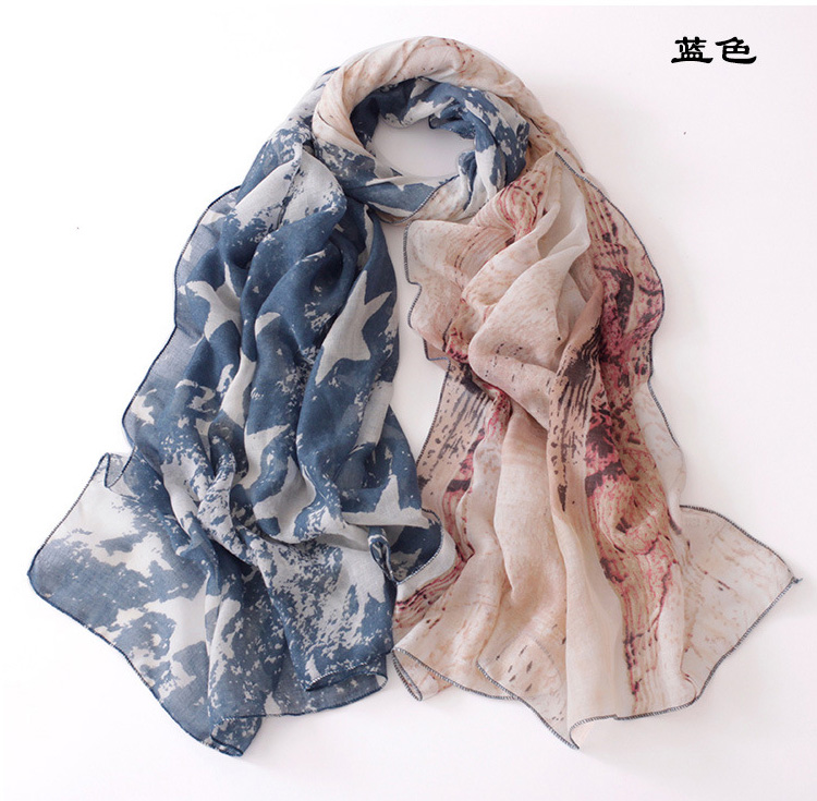 Ink painting print scarf wholesale