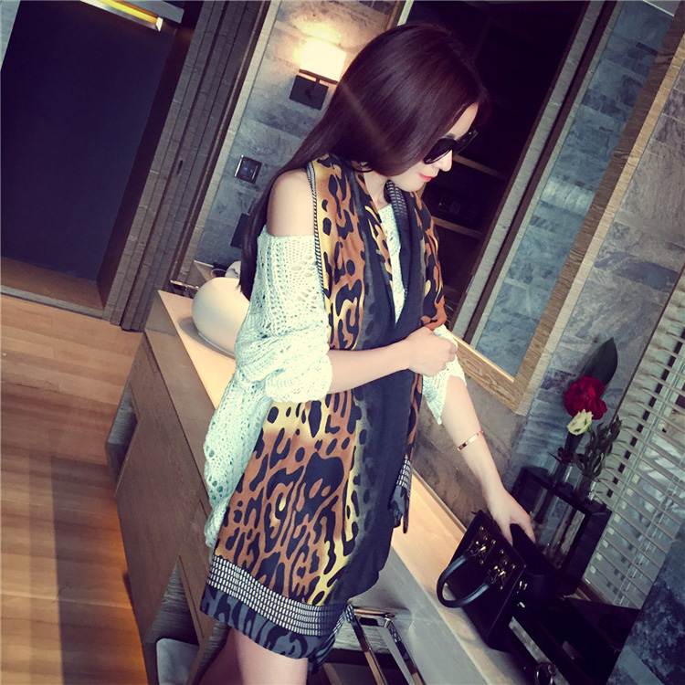 Leopard cotton twill scarves wholesale