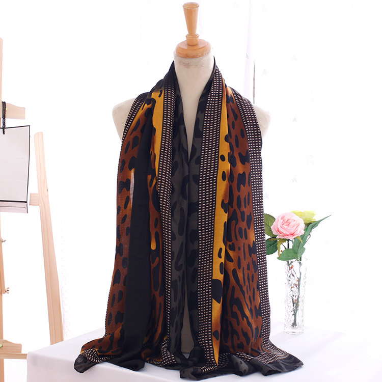 Leopard cotton twill scarves wholesale