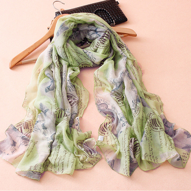 Wholesale print long cotton scarf