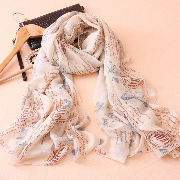 Wholesale print long cotton scarf