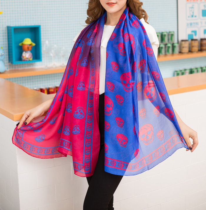 Wholesale skull silk scarf