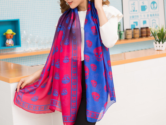 Wholesale skull silk scarf