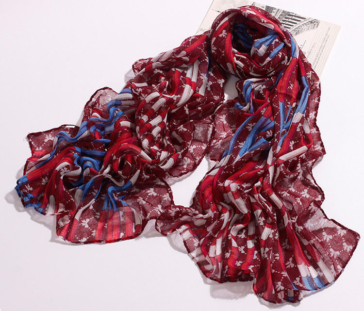 Viscose striped colorful scarf