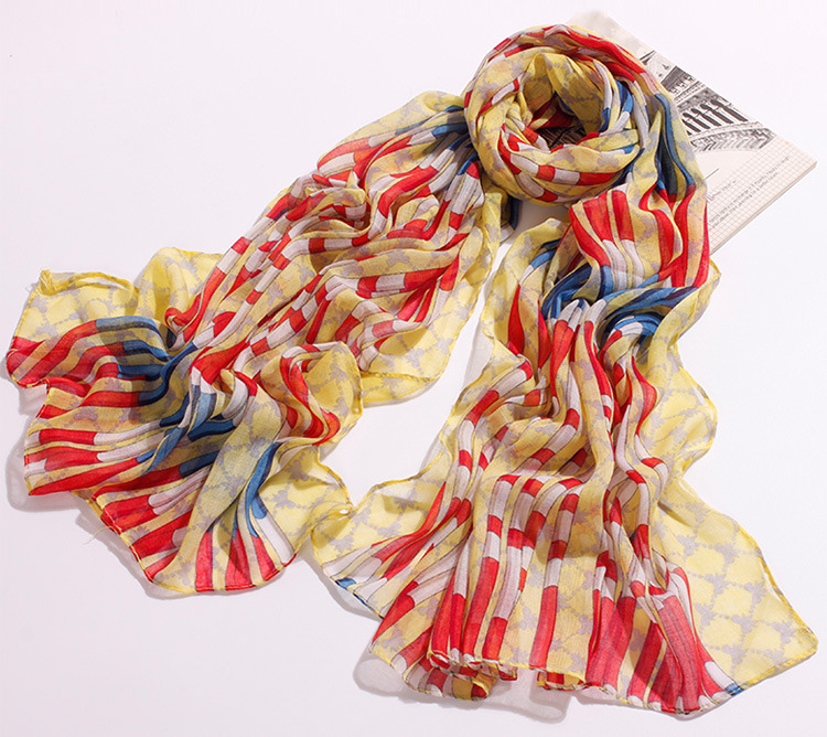 Viscose striped colorful scarf