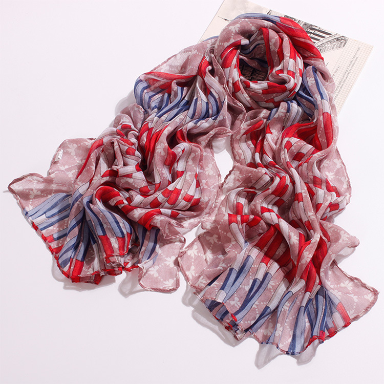 Viscose striped colorful scarf
