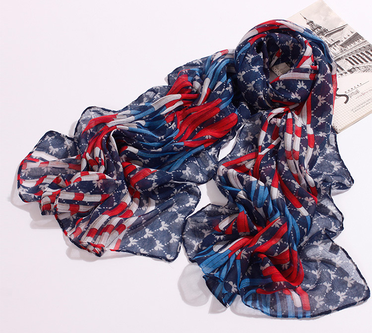 Viscose striped colorful scarf