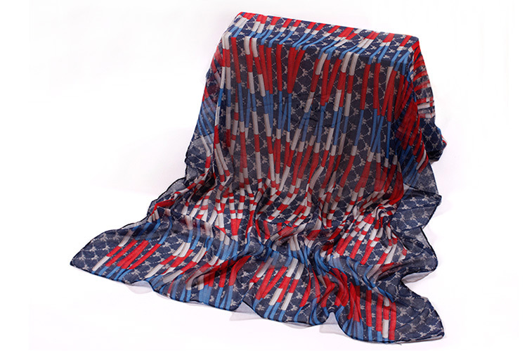 Viscose striped colorful scarf