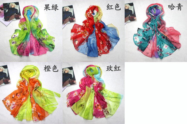 Fashionable women silk scarves wholesale