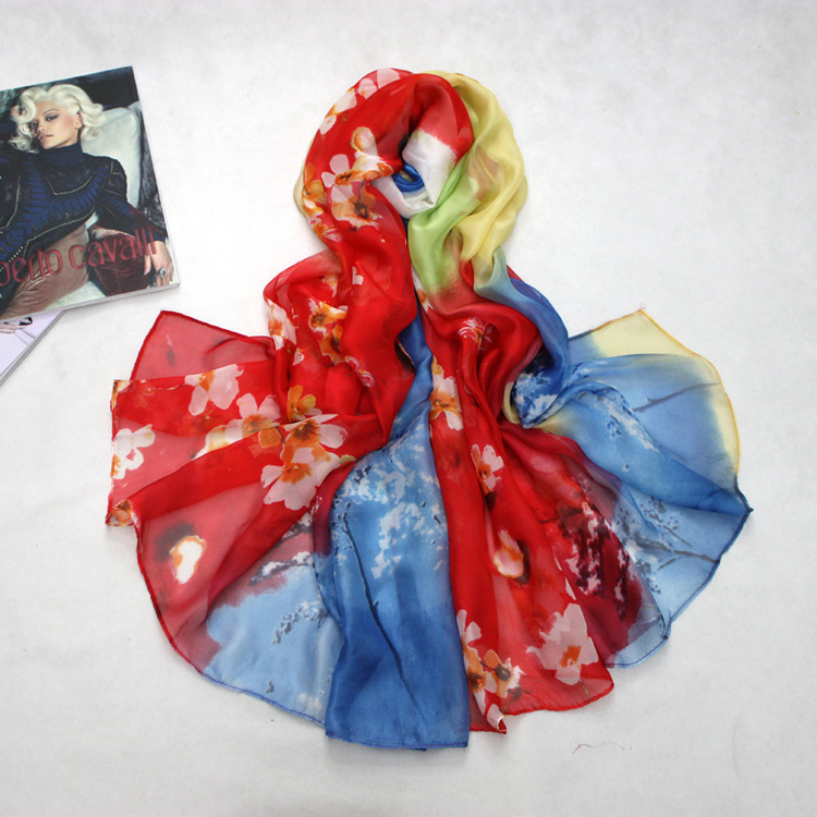 Fashionable women silk scarves wholesale