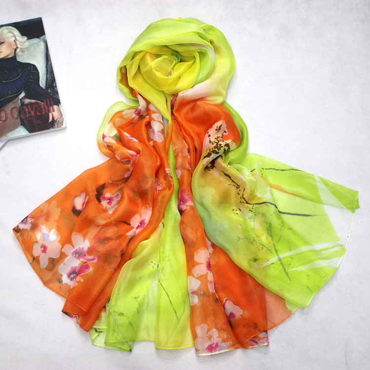 Fashionable women silk scarves wholesale