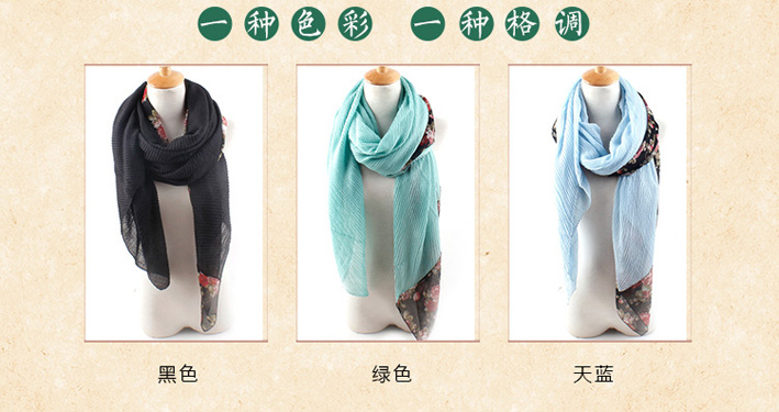 Wholesale floral chiffon silk scarf