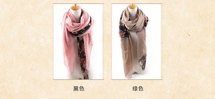 Wholesale floral chiffon silk scarf