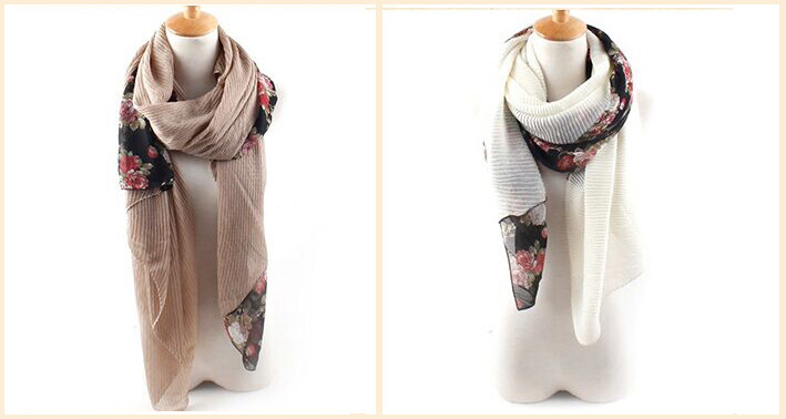Wholesale floral chiffon silk scarf