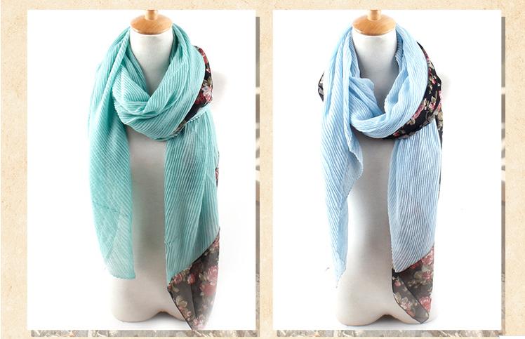 Wholesale floral chiffon silk scarf