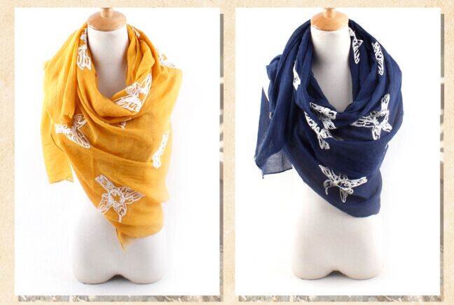 Wholesale cotton embroidered scarf