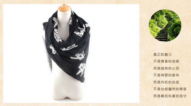 Wholesale cotton embroidered scarf