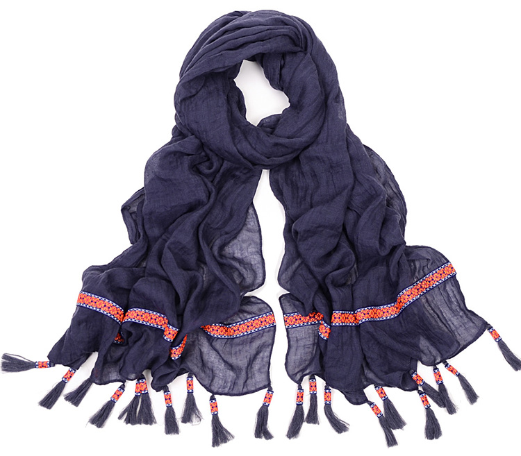 Wholesale fringed hand knit scarf