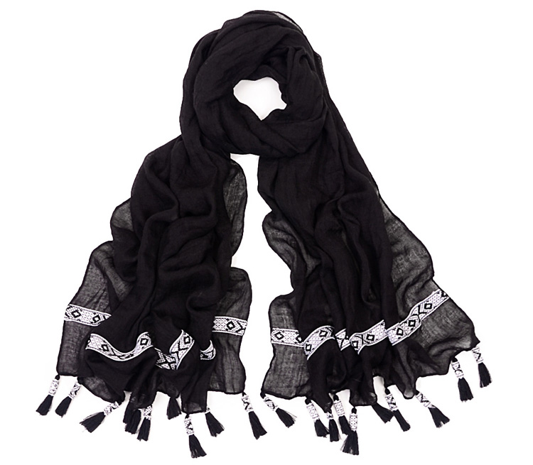 Wholesale fringed hand knit scarf