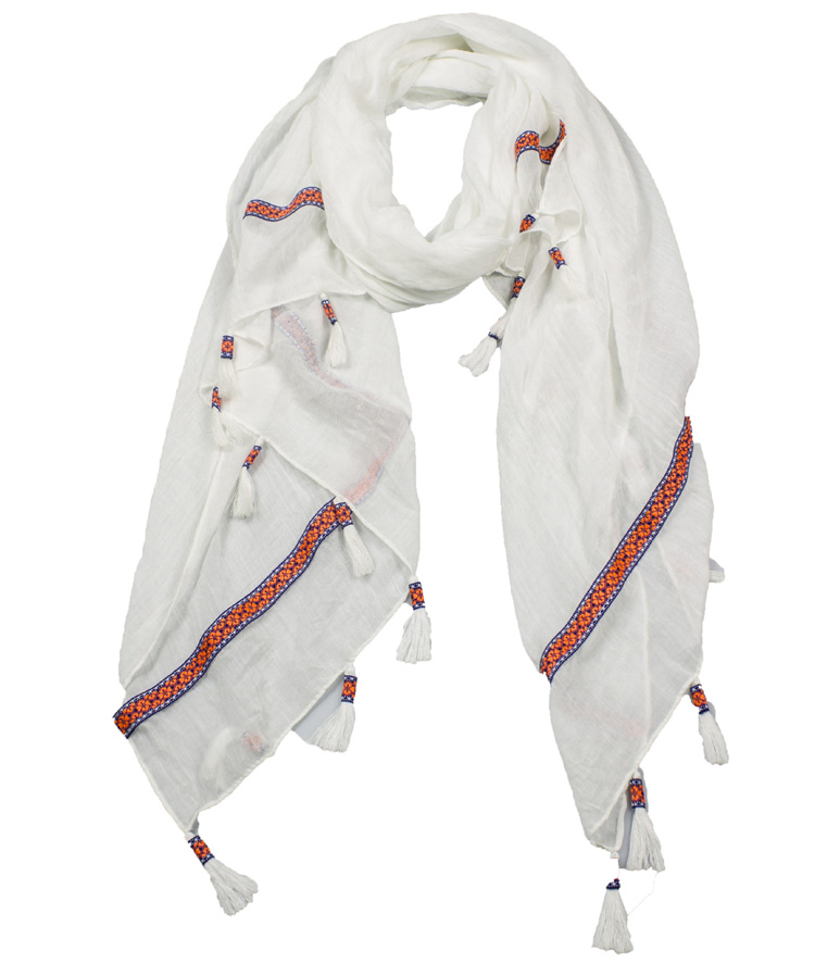 Wholesale fringed hand knit scarf